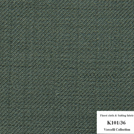 K101/36 Vercelli CVM - Vải Suit 95% Wool - Xanh ngọc Trơn